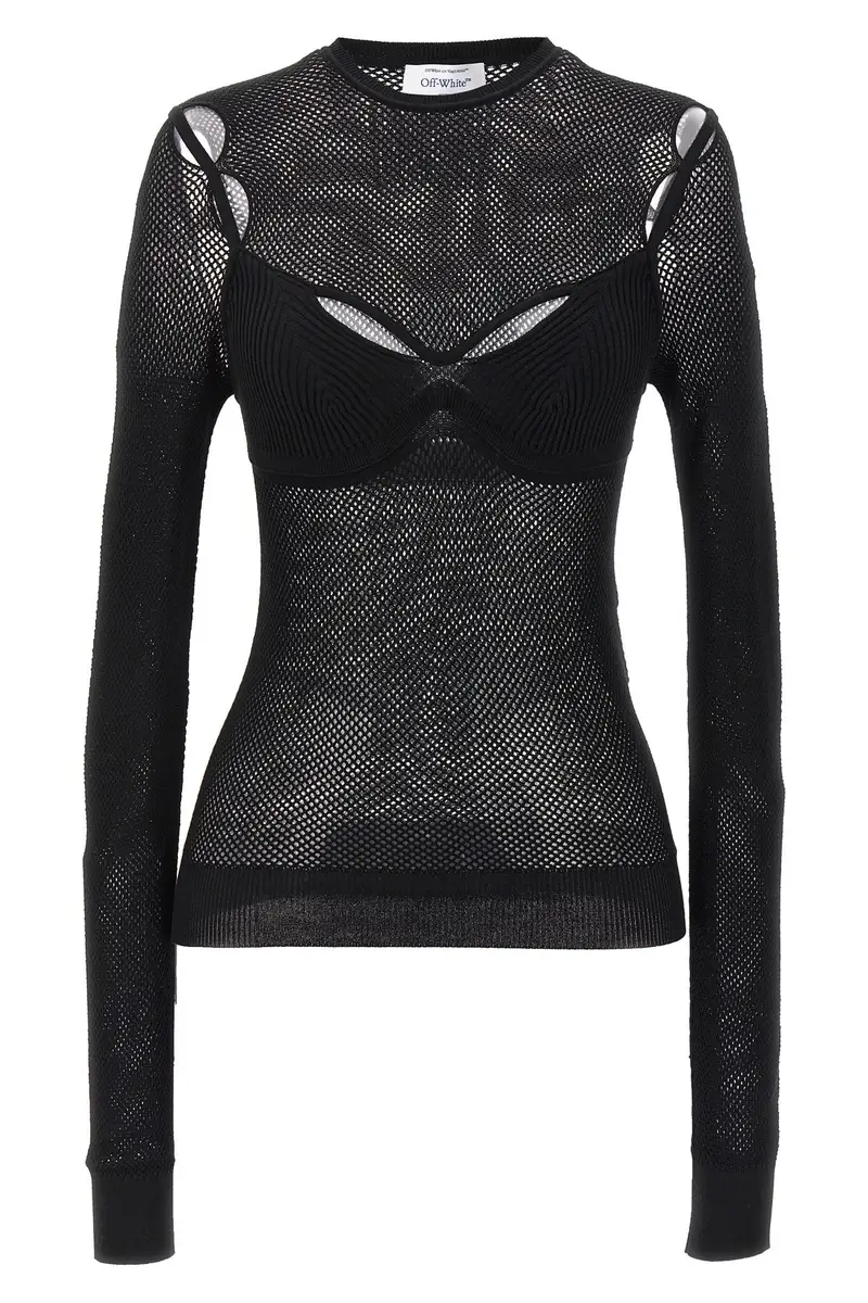 Top Net Arrow Bralette Nero