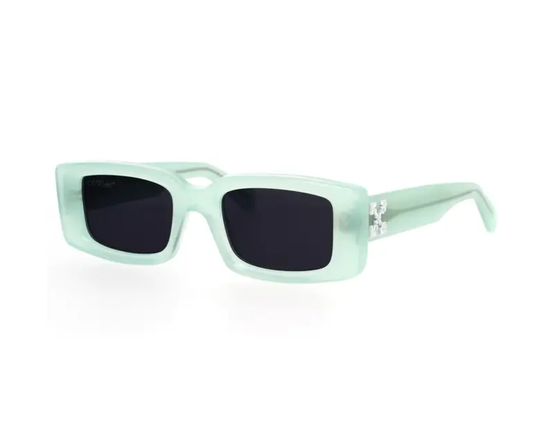 Off-White Unisex OERI016 Arthur 5907 Teal dark grey Occhiali da sole Acetato Nero Grigio Squadrata Normale
