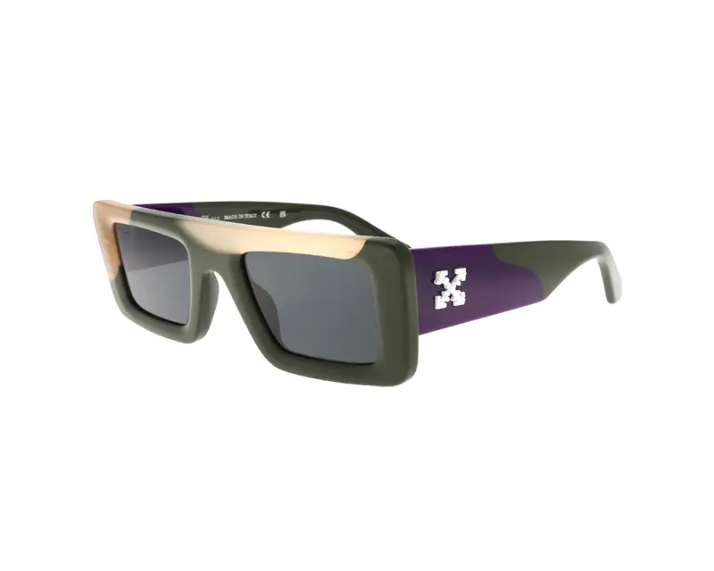 Off-White Unisex OERI069 Seattle 5707 Multicolor green Occhiali da sole Acetato Verde Grigio Squadrata Normale