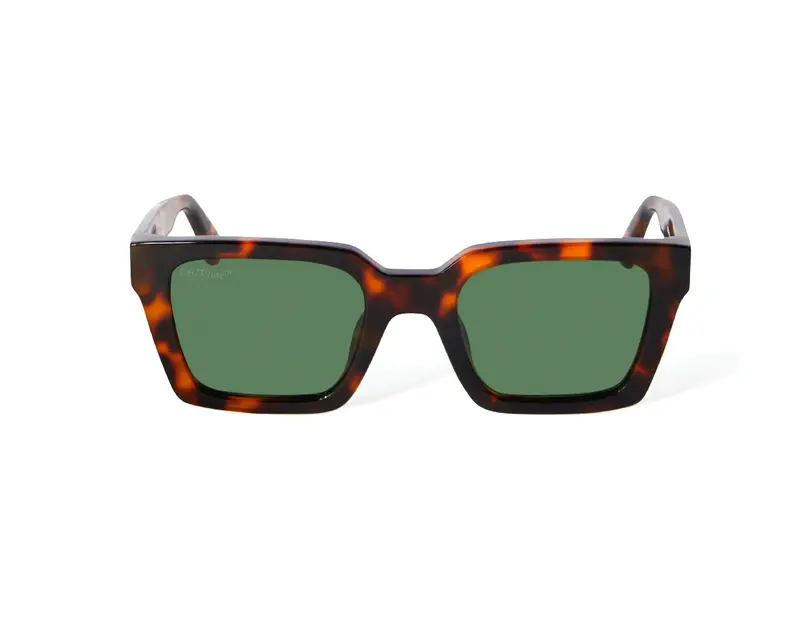 Off-White Unisex OERI086 Palermo 6055 havana Occhiali da sole Acetato Havana Verde Squadrata Normale