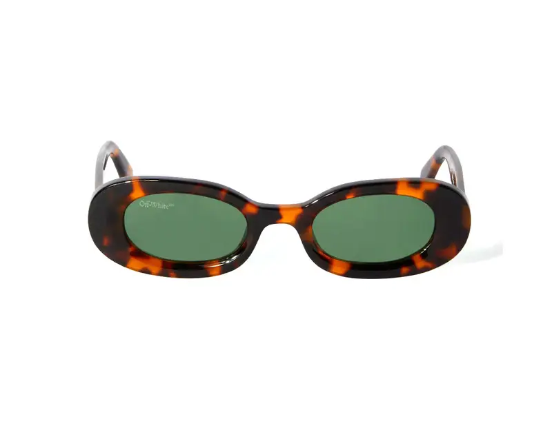 Off-White Unisex OERI087 Amalfi 6055 havana Occhiali da sole Acetato Havana Verde Rotonda Normale