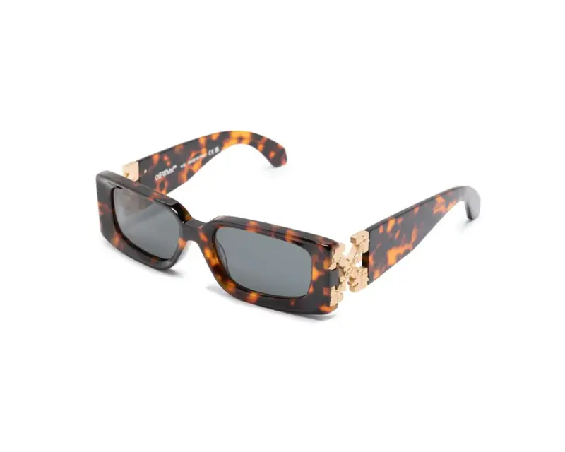 Off-White Unisex OERI098 Roma 6007 havana Occhiali da sole Acetato Havana Grigio Squadrata Normale