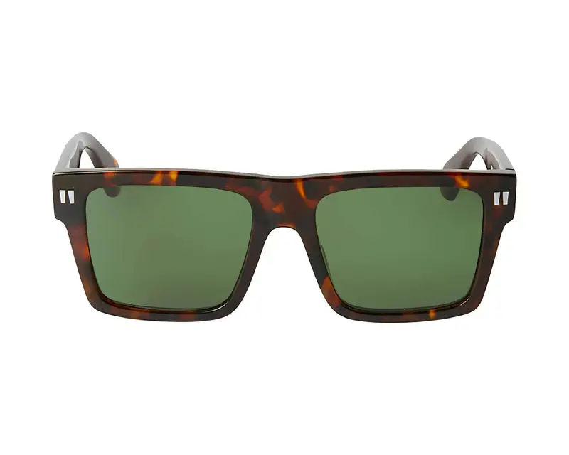 Off-White Unisex OERI109 Lawton 6055 havana Occhiali da sole Acetato Havana Verde Squadrata Normale