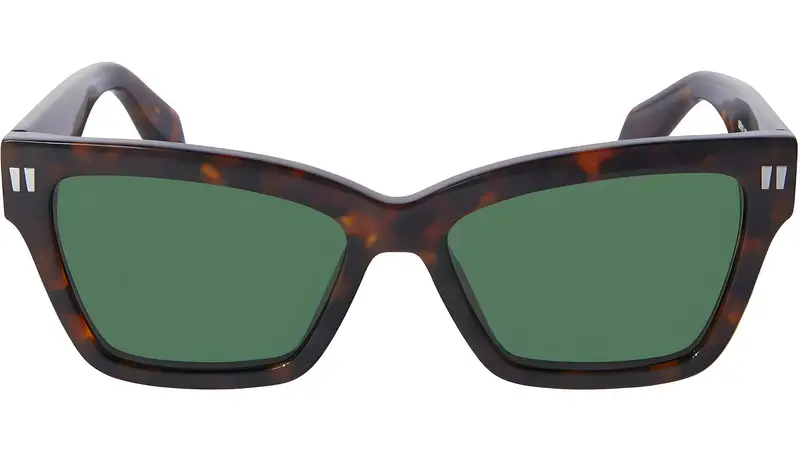 Off-White Unisex OERI110 Cincinnati 6055 havana Occhiali da sole Acetato Havana Verde Squadrata