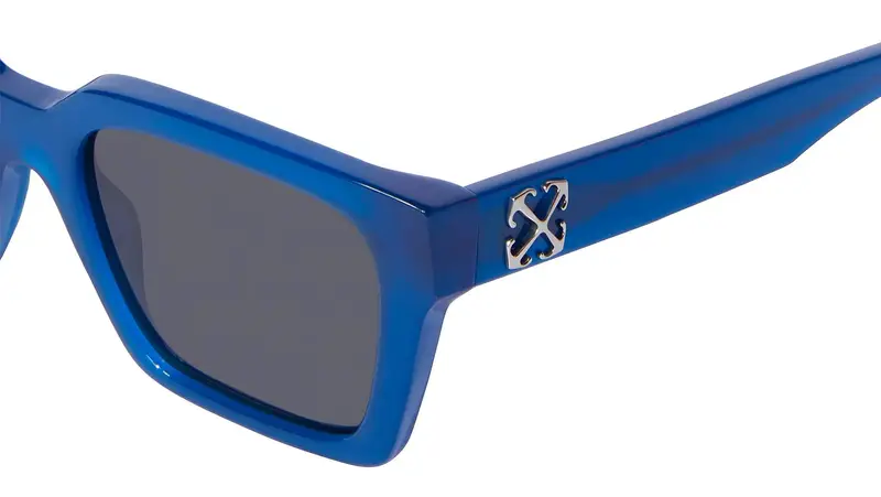 Off-White Unisex OERI111 Branson 4507 blue Occhiali da sole Acetato Blu Grigio Squadrata Normale miniatura 2