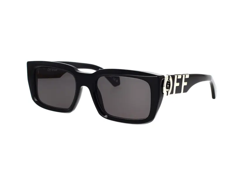 Off-White Unisex OERI125 Hays 1007 black dark grey Occhiali da sole Acetato Nero Grigio Squadrata Normale