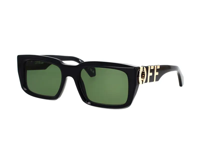 Off-White Unisex OERI125 Hays 1055 black Occhiali da sole Acetato Nero Verde Squadrata Normale