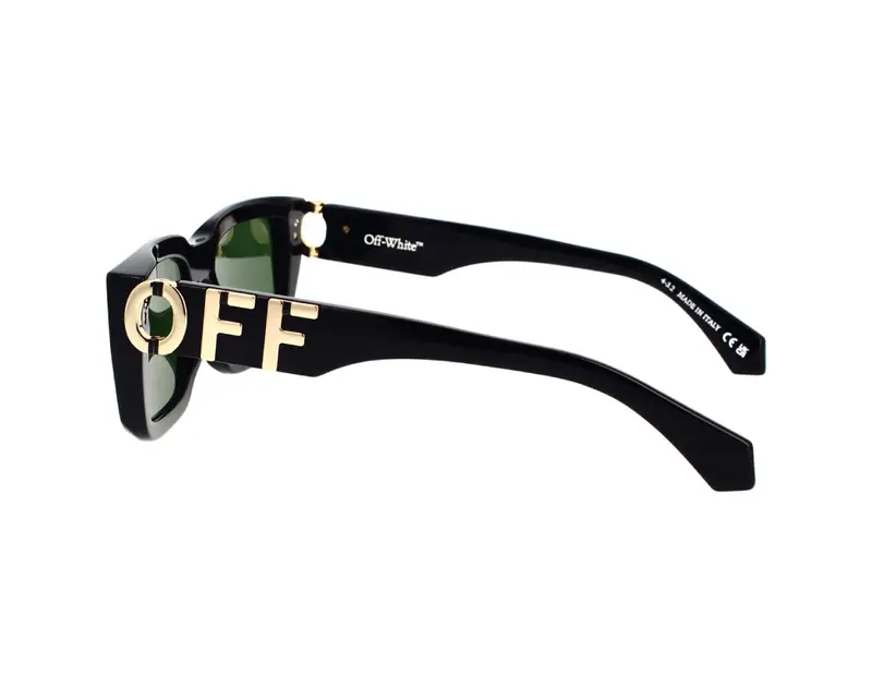 Off-White Unisex OERI125 Hays 1055 black Occhiali da sole Acetato Nero Verde Squadrata Normale miniatura 2
