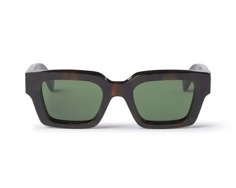 Off-White Unisex OERI126 Virigil L 6055 havana Occhiali da sole Acetato Havana Verde Squadrata Normale