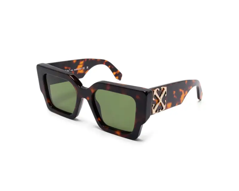 Off-White Unisex OERI128 Catalina 6055 havana green Occhiali da sole Acetato Havana Verde Squadrata Normale