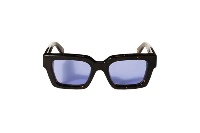 Unisex Off-White OW1022 VIRGIL 2507 Occhiali da sole Acetato Havana Azzurro Squadrata Normale miniatura 2