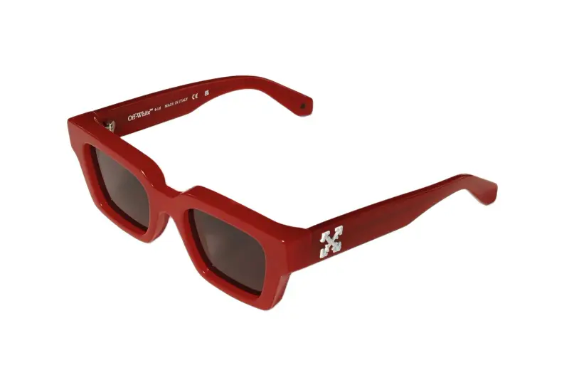 Unisex Off-White OW1022 VIRGIL 6D30 Occhiali da sole Acetato Rosso Grigio Squadrata Normale