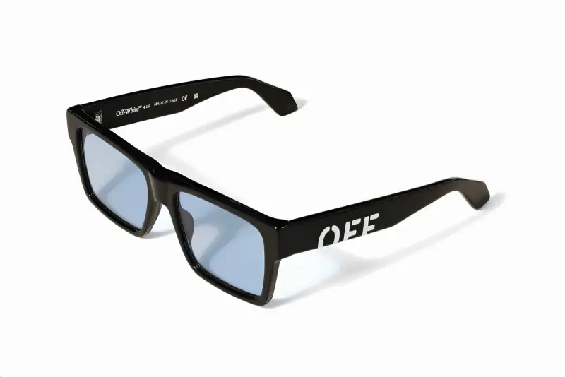 Unisex Off-White OW1034 CASPER 1040 Occhiali da sole Acetato Nero Azzurro Squadrata Normale