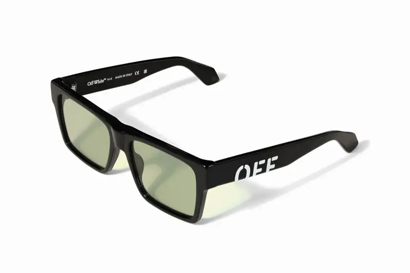 Unisex Off-White OW1034 CASPER 1050 Occhiali da sole Acetato Nero Verde Squadrata Normale