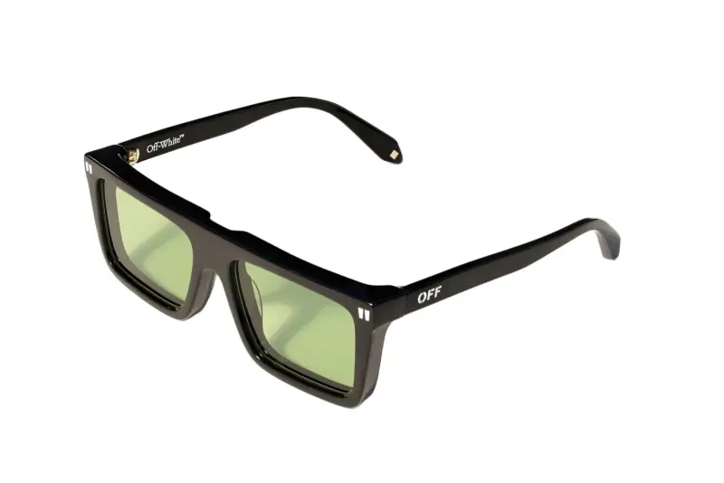 Unisex Off-White OW1045 BRIDGEPORT 1050 Occhiali da sole Acetato Nero Verde Squadrata Normale