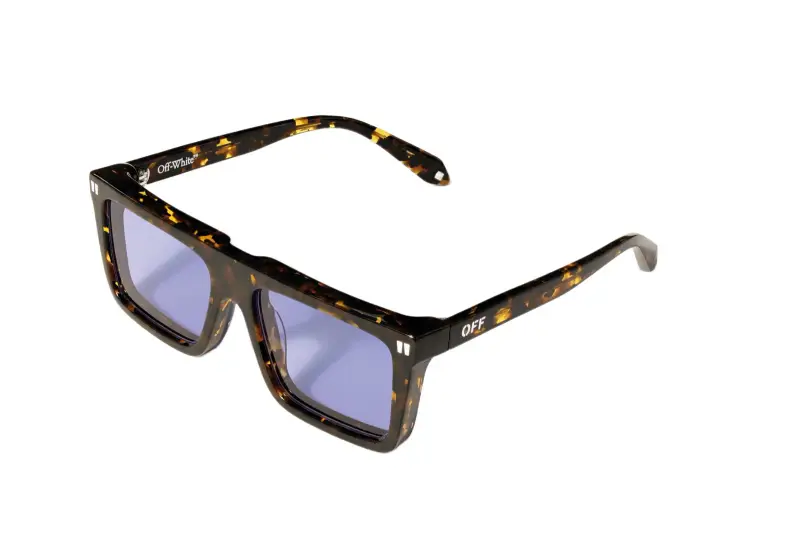 Unisex Off-White OW1045 BRIDGEPORT 6045 Occhiali da sole Acetato Havana Blu Squadrata Normale