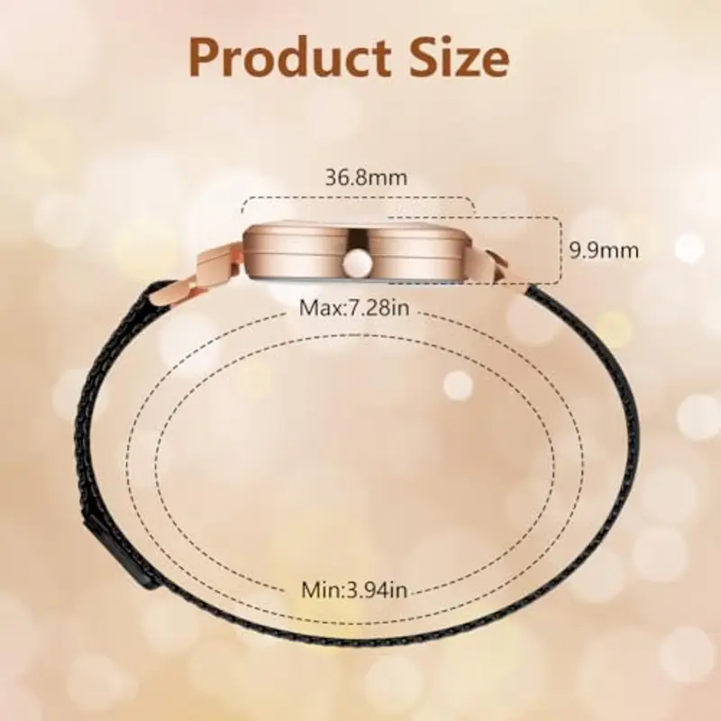 OFFCUP Orologio da Donna, Orologio Analogico al Quarzo Donna, Orologio da Polso Donna Con Cinturino in Acciaio Inossidabile Classico Casual, Movimento a Tre Lancette, Cassa da 29.5MM- Nero miniatura 2