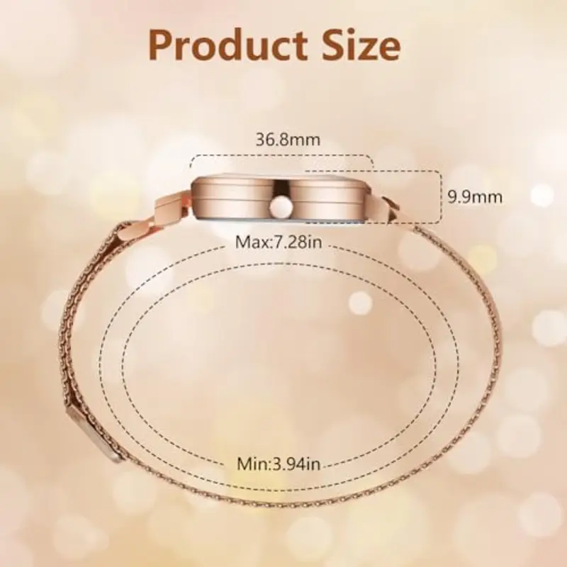 OFFCUP Orologio da Donna, Orologio Analogico al Quarzo Donna, Orologio da Polso Donna Con Cinturino in Acciaio Inossidabile Classico Casual, Movimento a Tre Lancette, Cassa da 29.5MM- Oro rosa miniatura 2