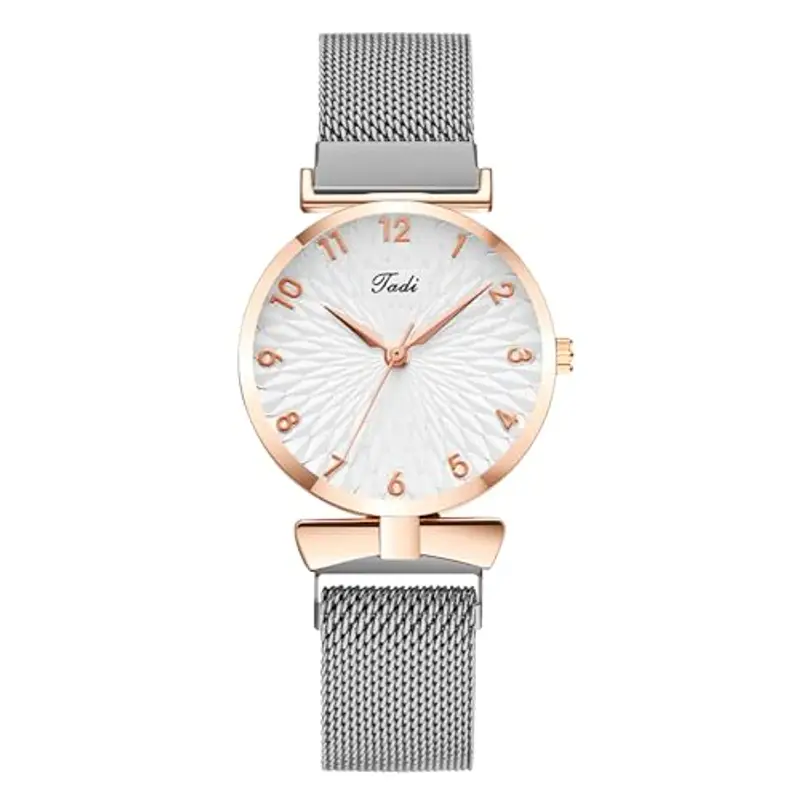 OFFCUP Orologio da Donna, Orologio Analogico al Quarzo Donna, Orologio da Polso Donna Con Cinturino in Acciaio Inossidabile Classico Casual, Movimento a Tre Lancette, Cassa da 29.5MM- Quelli d'argento