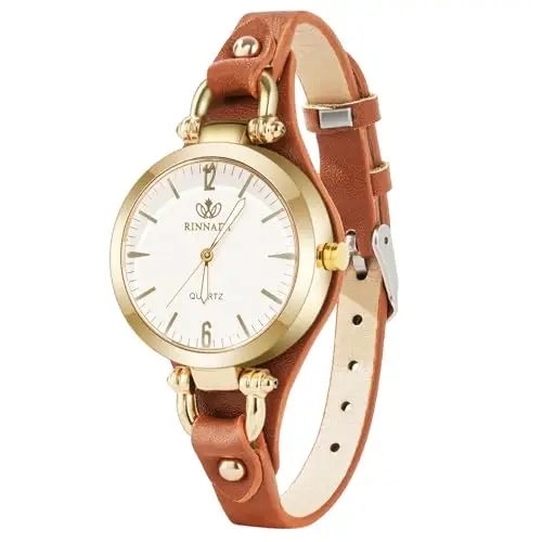 OFFCUP Orologio da Donna, Orologio Analogico Al Quarzo Donna, Orologio da Polso Donna Con Cinturino in Pelle Classico