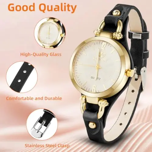OFFCUP Orologio da Donna, Orologio Analogico Al Quarzo Donna, Orologio da Polso Donna Con Cinturino in Pelle Classico miniatura 3