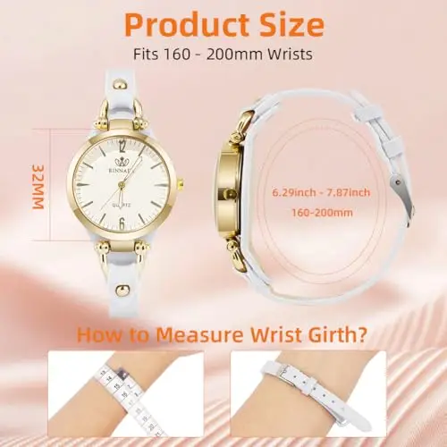 OFFCUP Orologio da Donna, Orologio Analogico Al Quarzo Donna, Orologio da Polso Donna Con Cinturino in Pelle Classico miniatura 2