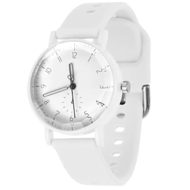OFFCUP Orologio da Donna, Orologio Analogico al Quarzo Donna, Orologio da Polso Donna Con Cinturino in Silicone Casual O Attività Sportive,Movimento a Tre Lancette, Cassa da 38MM -Bianco