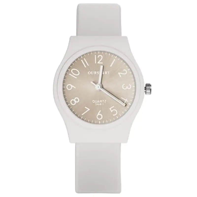 OFFCUP Orologio da Donna, Orologio Analogico al Quarzo Donna, Orologio da Polso Donna Con Cinturino in Silicone Casual O Attività Sportive,Movimento a Tre Lancette, Cassa da 38MM -Grigio Chiaro