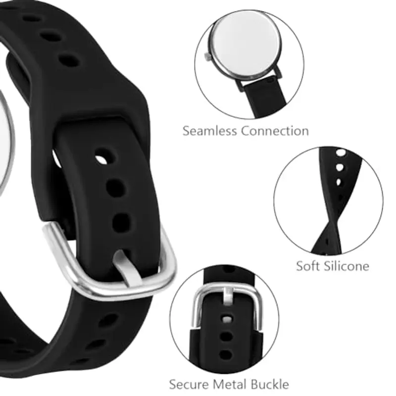 OFFCUP Orologio da Donna, Orologio Analogico al Quarzo Donna, Orologio da Polso Donna Con Cinturino in Silicone Casual O Attività Sportive, Movimento a Tre Lancette, Cassa da 38MM -Nero miniatura 3