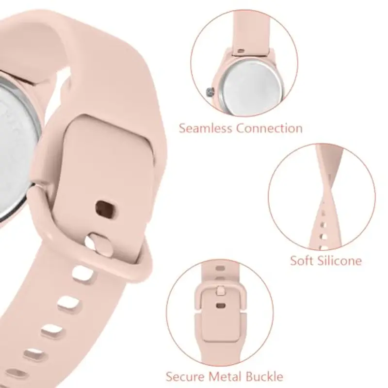 OFFCUP Orologio da Donna, Orologio Analogico al Quarzo Donna, Orologio da Polso Donna Con Cinturino in Silicone Casual O Attività Sportive, Movimento a Tre Lancette, Cassa da 38MM -Rosa Chiaro miniatura 3