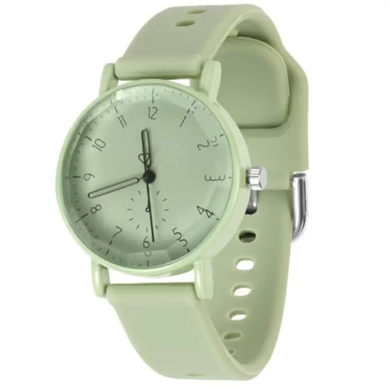 OFFCUP Orologio da Donna, Orologio Analogico al Quarzo Donna, Orologio da Polso Donna Con Cinturino in Silicone Casual O Attività Sportive,Movimento a Tre Lancette, Cassa da 38MM -Verde Menta