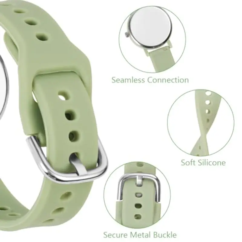 OFFCUP Orologio da Donna, Orologio Analogico al Quarzo Donna, Orologio da Polso Donna Con Cinturino in Silicone Casual O Attività Sportive, Movimento a Tre Lancette, Cassa da 38MM -Verde Menta miniatura 3