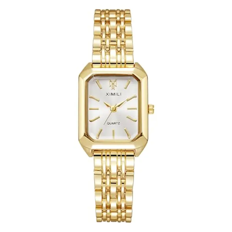 OFFCUP Orologio da Donna, Orologio Analogico al Quarzo Donna, Orologio da Polso Donna Piccolo Con Cinturino in Acciaio Inossidabile Classico Business Casual, Movimento a Tre Lancette -Bianco