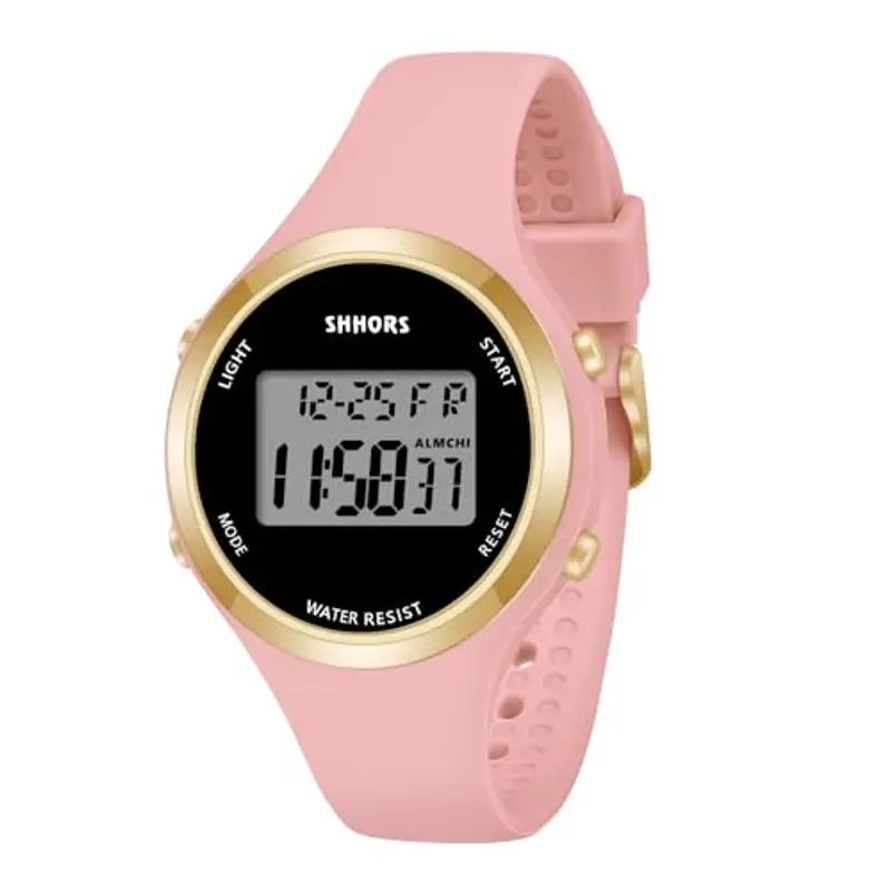 OFFCUP Orologio da Donna, Orologio Digitale da Orologio da Polso con Sveglia Display Notturno Luce LED Cronometro