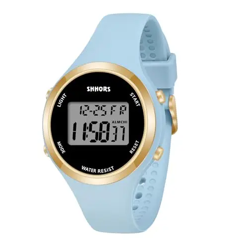 OFFCUP Orologio da Donna, Orologio Digitale da Orologio da Polso con Sveglia Display Notturno Luce LED Cronometro