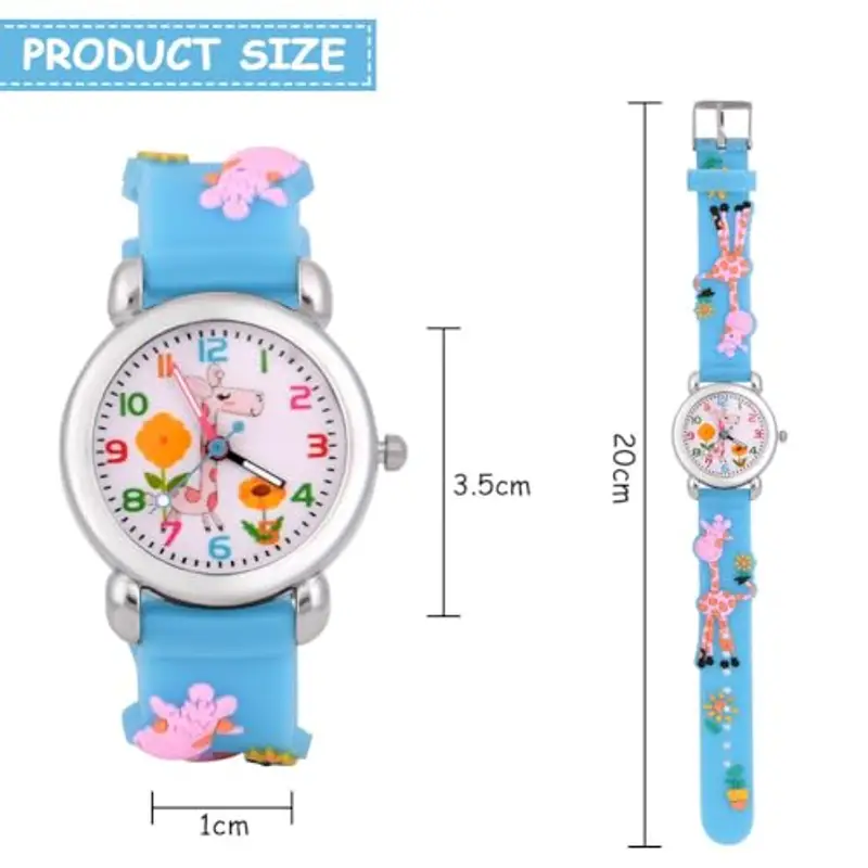 OFFCUP Orologio da Polso per Ragazzi e Ragazze, Orologio per Bambini Movimento al Quarzo, Orologio Educativo 3D Cartone miniatura 2