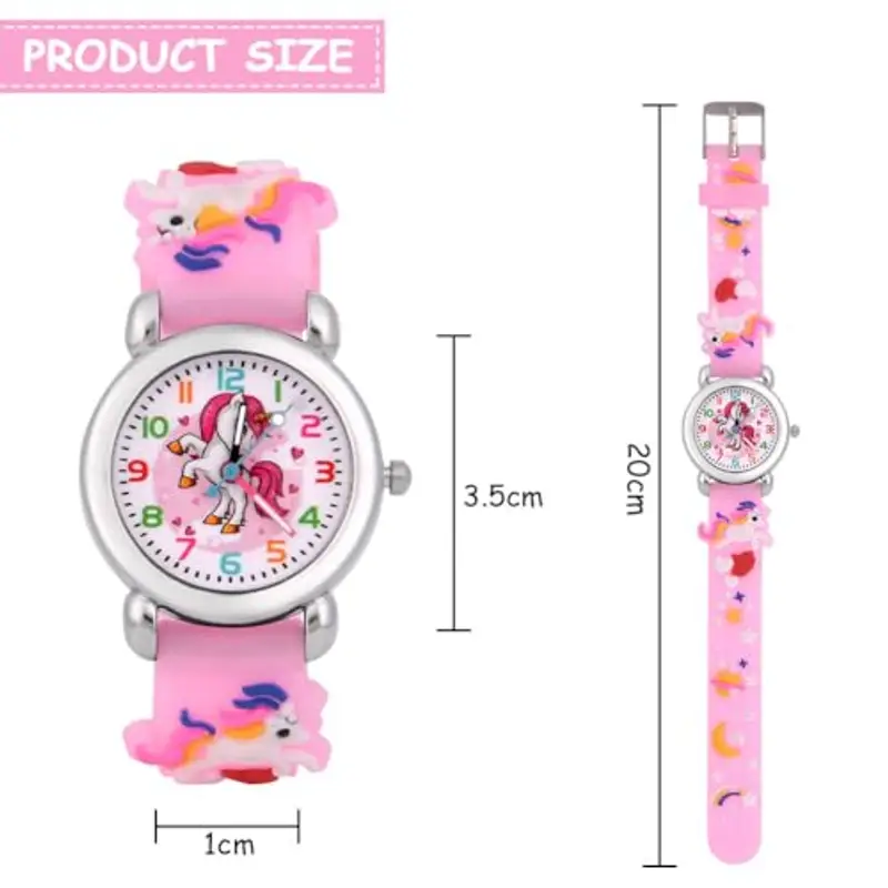 OFFCUP Orologio da Polso per Ragazzi e Ragazze, Orologio per Bambini Movimento al Quarzo, Orologio Educativo 3D Cartone miniatura 2