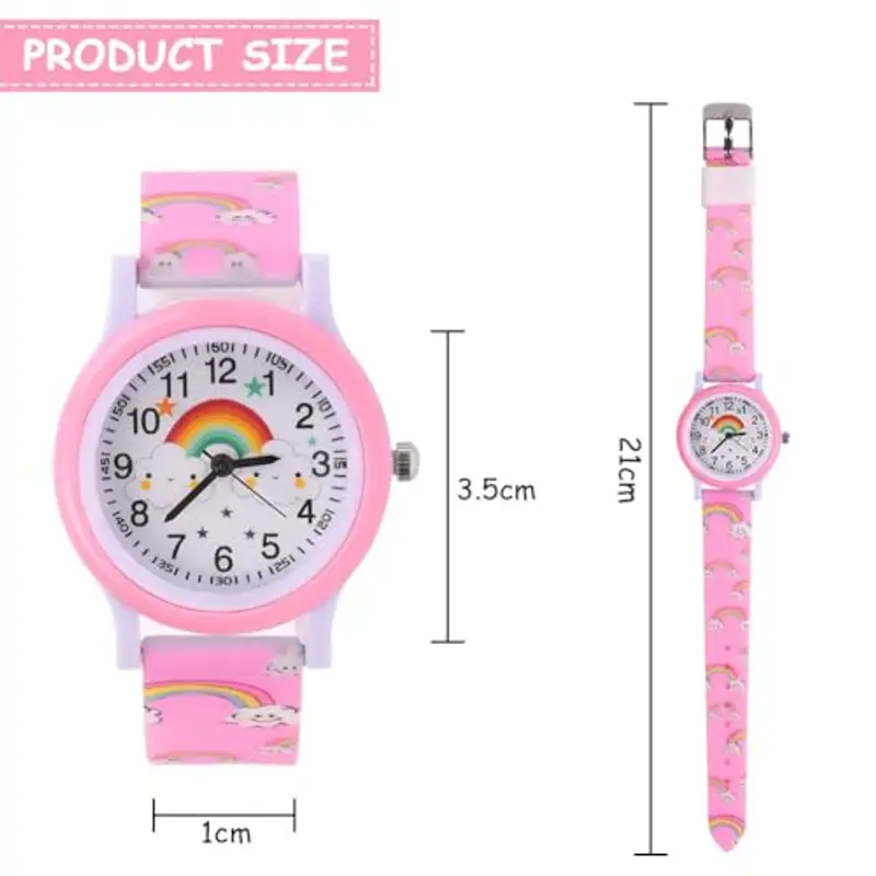 OFFCUP Orologio da Polso per Ragazzi e Ragazze, Orologio per Bambini Movimento al Quarzo, Orologio Educativo 3D Cartone miniatura 2