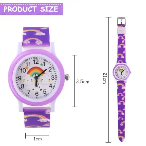 OFFCUP Orologio da Polso per Ragazzi e Ragazze, Orologio per Bambini Movimento al Quarzo, Orologio Educativo 3D Cartone miniatura 2