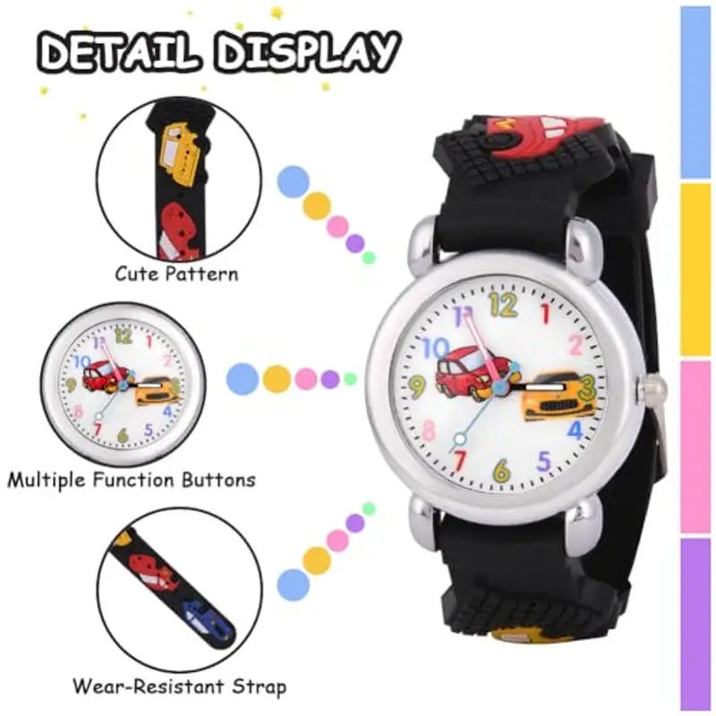 OFFCUP Orologio da Polso per Ragazzi e Ragazze, Orologio per Bambini Movimento al Quarzo Orologio Educativo per Bambin miniatura 3