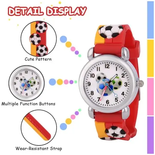 OFFCUP Orologio da Polso per Ragazzi e Ragazze Orologio per Bambini Movimento al Quarzo Orologio Educativo per Bambin miniatura 3