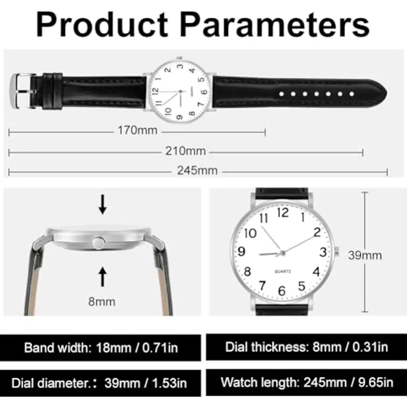 OFFCUP Orologio da Uomini, Orologio Al Quarzo Analogico, Polso per Uomini Analogico Al Quarzo Classico Business Casual miniatura 2