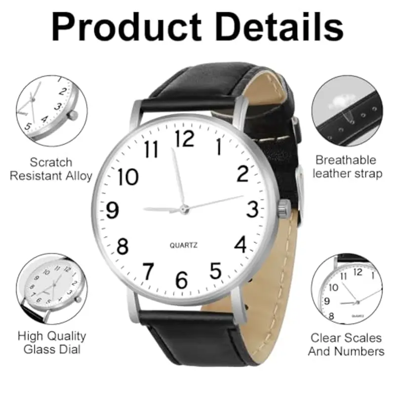 OFFCUP Orologio da Uomini, Orologio Al Quarzo Analogico, Polso per Uomini Analogico Al Quarzo Classico Business Casual miniatura 3