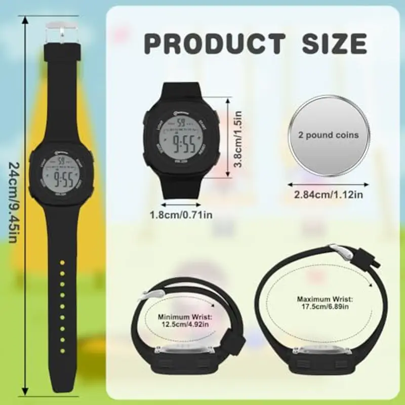 OFFCUP Orologio Digitale per Bambini, Cartoni Waterproof, orologio per bambini, Orologio da Polso Sportivo miniatura 2