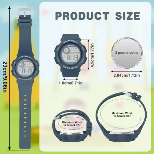OFFCUP Orologio Digitale per Bambini, Cartoni Waterproof, orologio per bambini, Orologio da Polso Sportivo miniatura 2