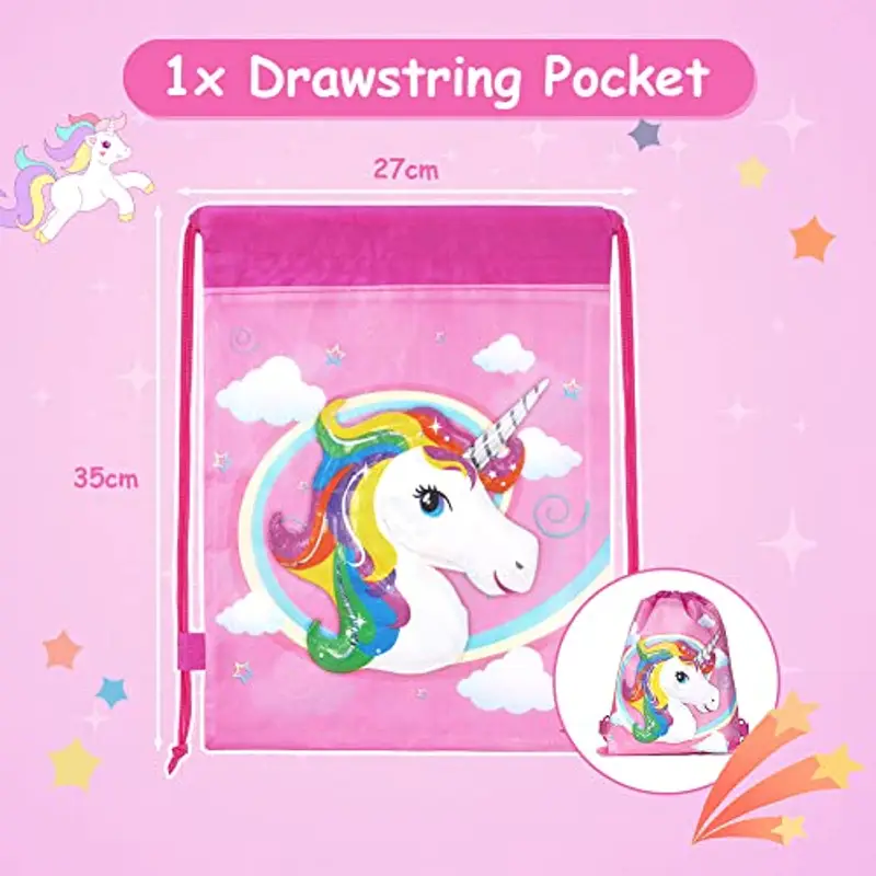 OFFCUP Set Cancelleria Unicorno, 32Pcs Cancelleria per Unicorno, Unicorno per Regalo Bambina, Astuccio con Motivo Unicorno, Penne Colorate, Matite, Quaderni, Adesivi, Bambina Regalo (Unicorno) miniatura 2