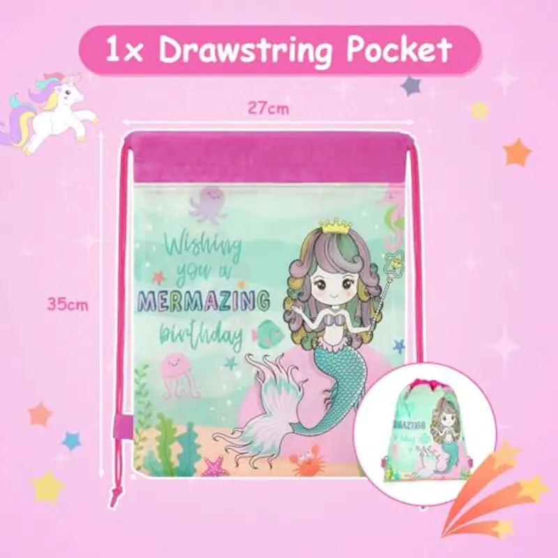 OFFCUP Set Cancelleria Unicorno, 32Pcs per Regalo Bambina, Astuccio con Motivo, Penne Colorate, Matite, Quaderni, Adesivi (La Sirena) miniatura 2