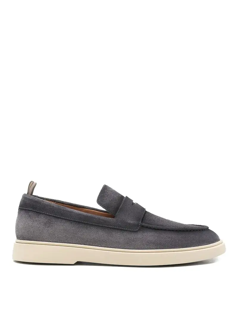 Mocassini slip-on in pelle scamosciata blu