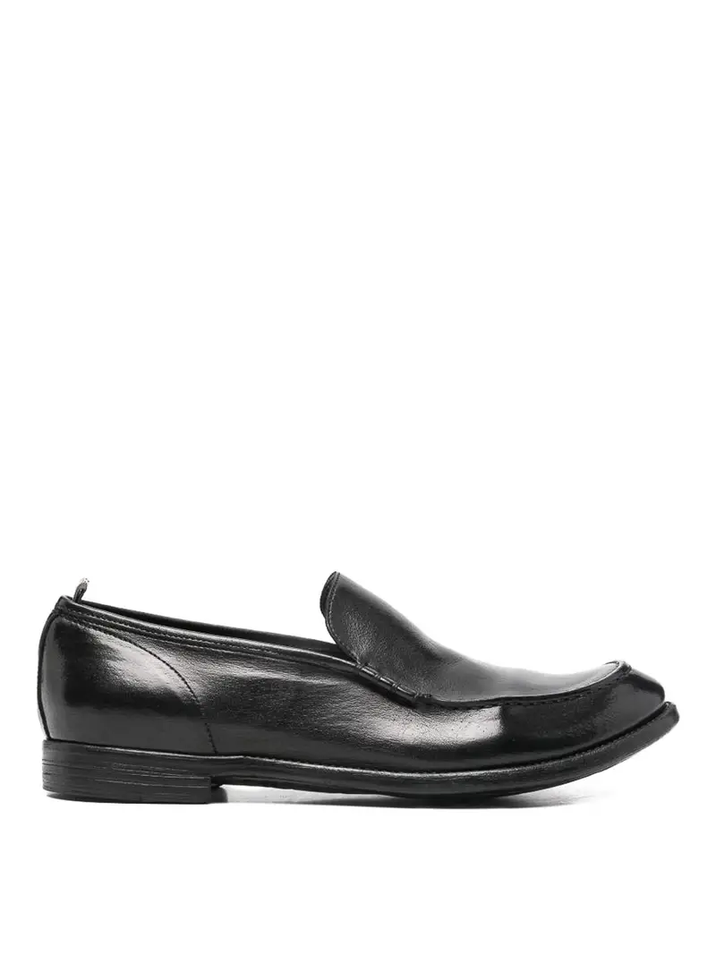 Mocassini slip-on neri con punta tonda Nero