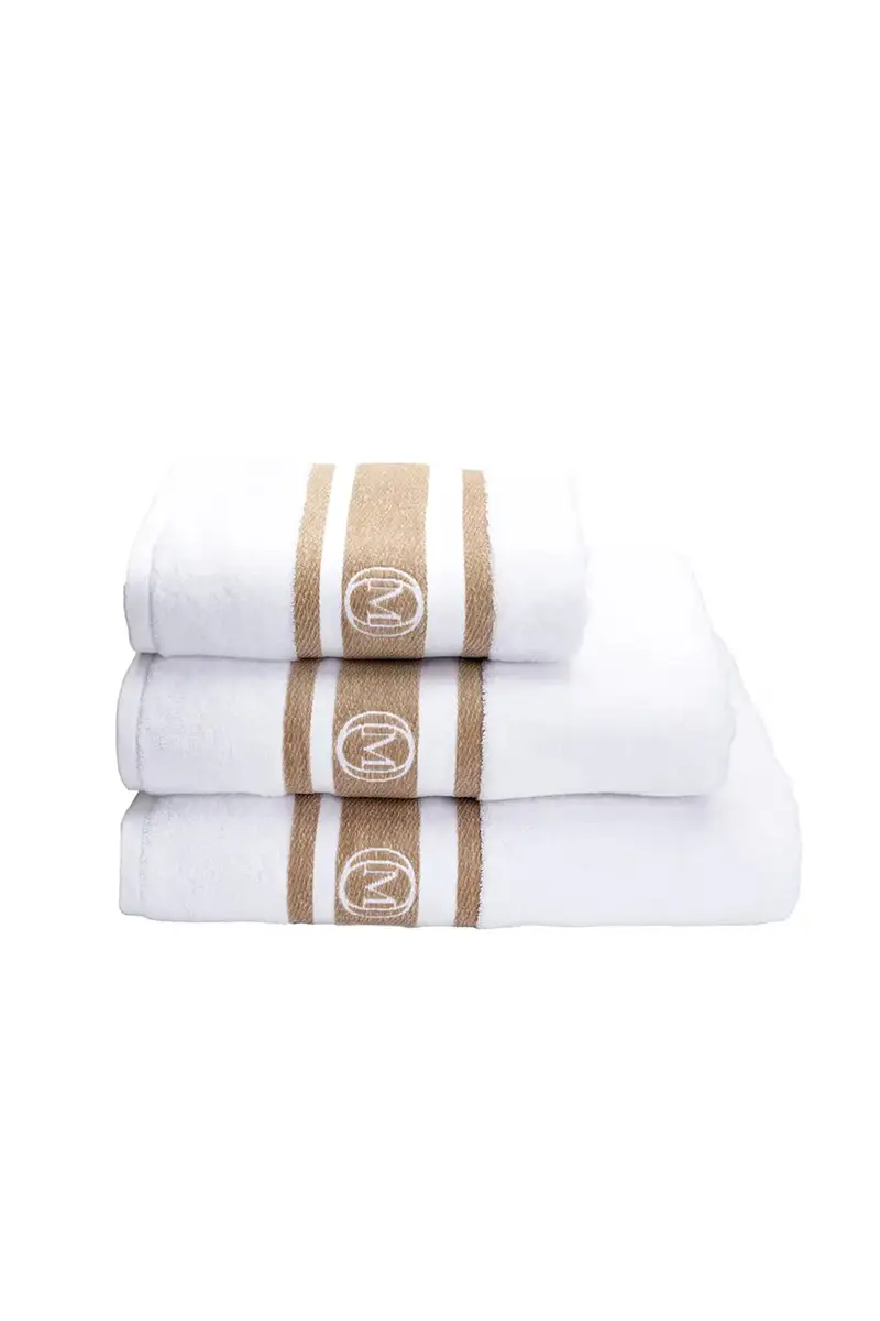 asciugamano medio in cotone Monogram Linea 100 x 160 cm colore beige miniatura 3